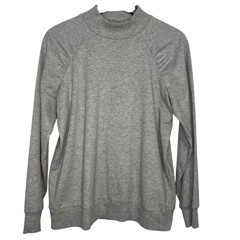 Michael Kors Mock Neck Sweatshirt size Medium Heather Gray Pullover Top